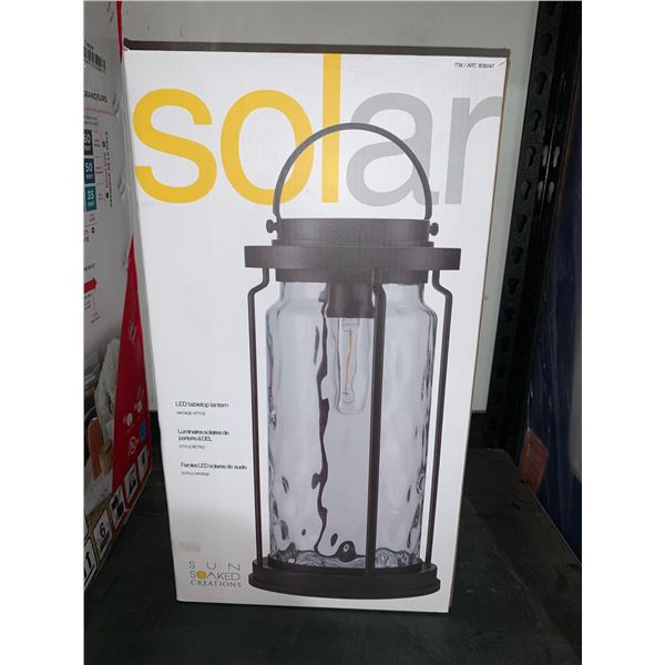 Sun Soaked Creations Solar LED Tabletop Lantern Vintage Style