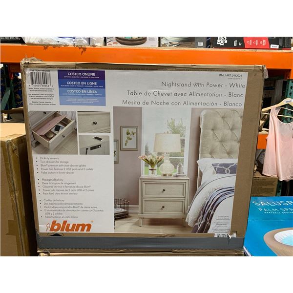 Blum Nightstand With Power White