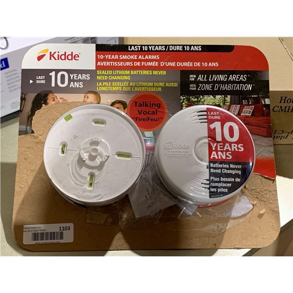 Kidde 10 Year Smoke Alarms pack of 2