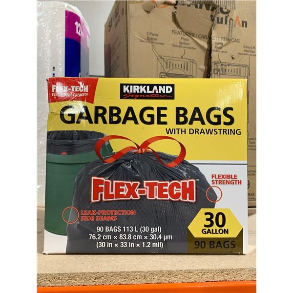 Kirkland Signature Garbage Bags Flex-Tech 30 Gallon 90 Bags