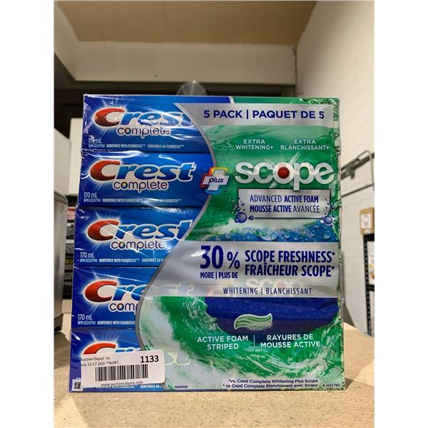Crest + Scope 5 x 170ml Toothpaste