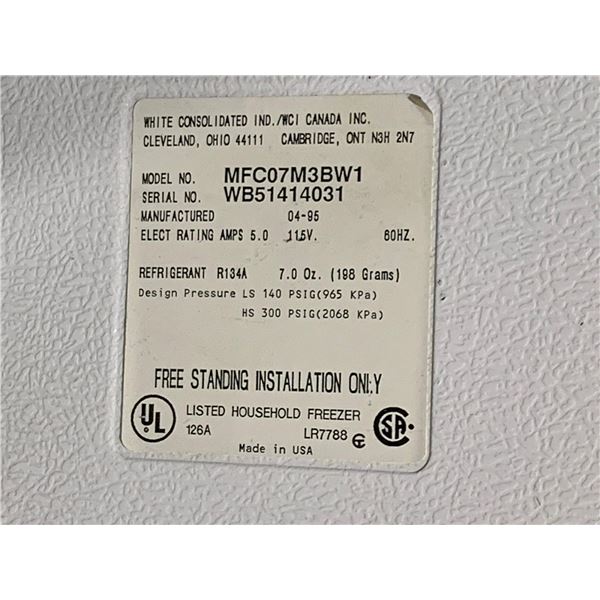 General Model MFC07M3BW1 Chest Freezer