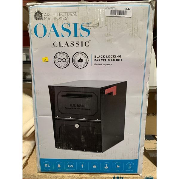 Architectural Mailboxes Oasis Classic Black Locking Parcel Mailbox