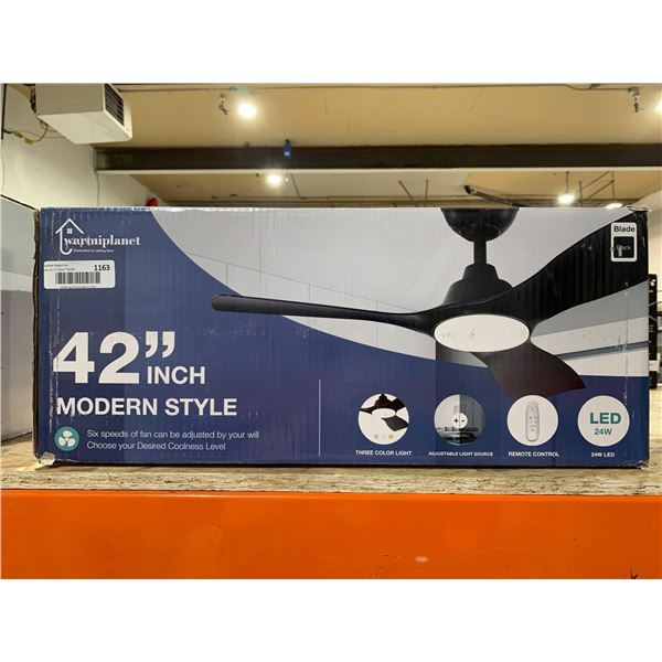 Warmplanet 42" Modern Style 6 Speed Fan Black Color