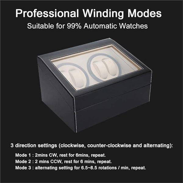 Watch Winder for Automatic Watches 4+6 Grids Watch Winder Storage With Shell Piano Paint Exterior, S