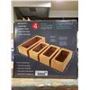 Image 2 : Seville Classics Bamboo Food Bag Storage Organizer Set of 4