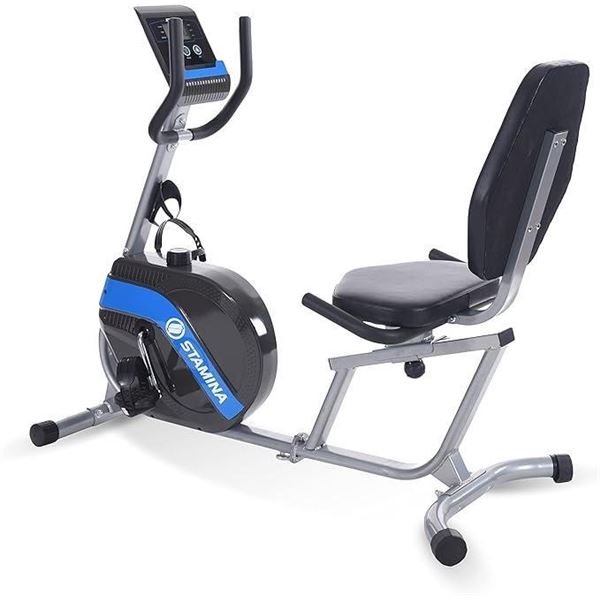 Stamina Magnetic Resistance Recumbent Exercise Bike with Free Online Workout Videos