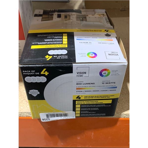 Vision Home 4" LED Ultr-Slim Recessed Light Pack of 4