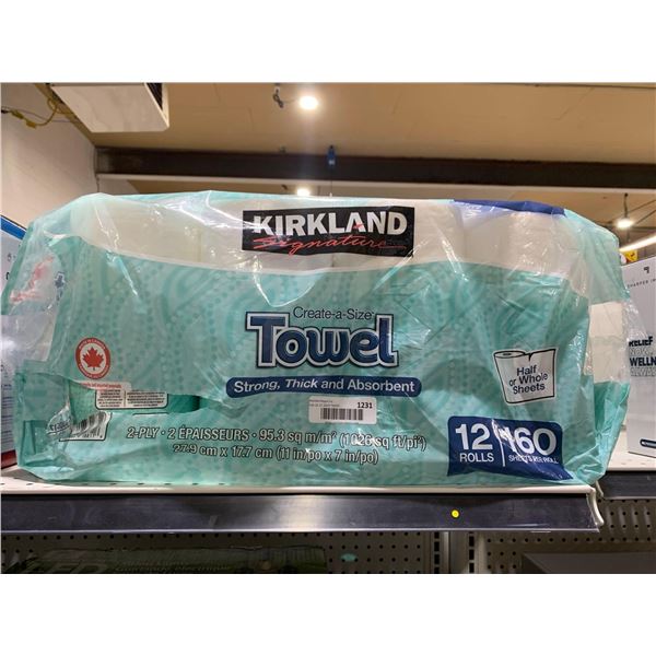 Kirkland Create-a-Size Towels 12, 160 Sheet Rolls