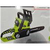Image 2 : Greenworks 10" Cordless 24V Lithiun Ion Chainsaw with Battery & Charger