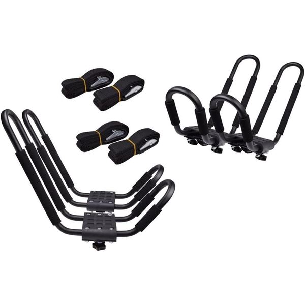 TMS Kayak Roof Racks for 2 Kayaks - Dual Universal Fit Carriers Include Two Sets of Straps for Cars,