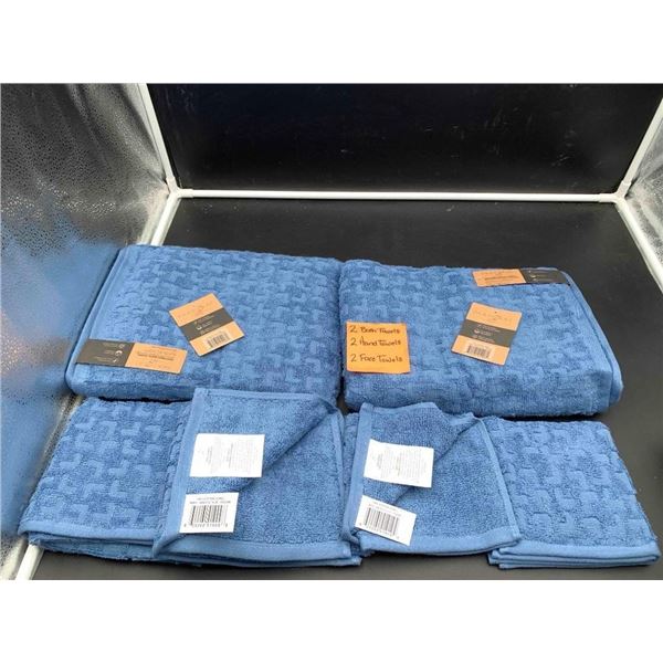 Paarizaat 6 Pc Towel Set (2 Bath, 2 Hand and 2 Face Towels)