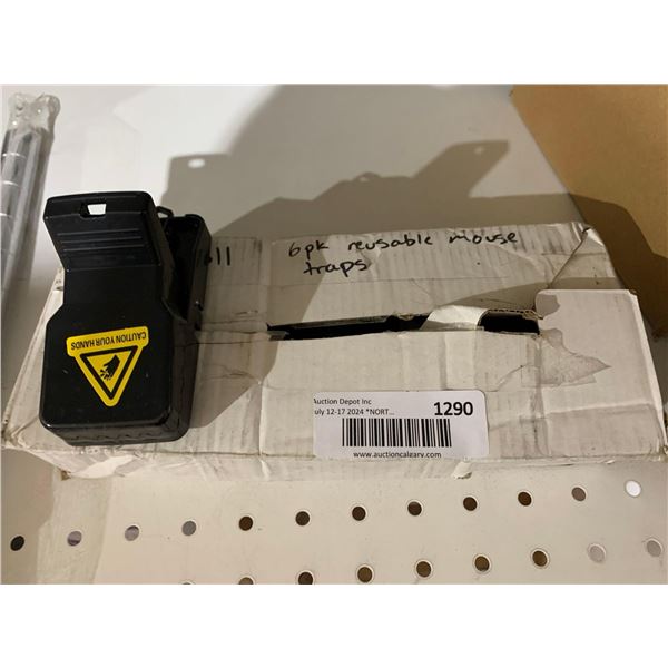 Lot of 6 Reusable Mouse Traps - Black Plastic