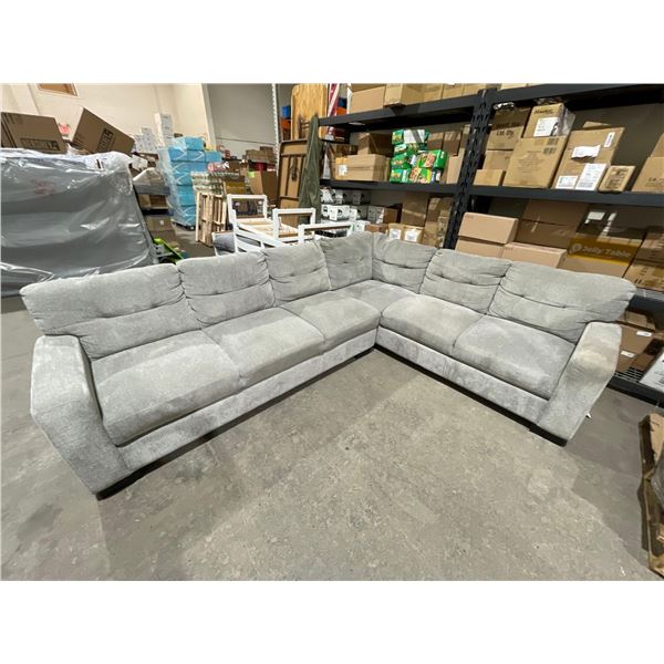 Grey Microfibre Right Hand 5 Seat Sectional