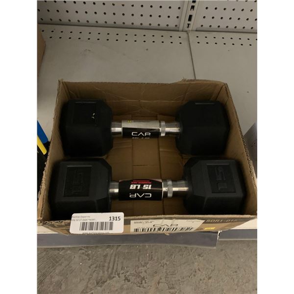 CAP 15 Lb Hex Dumbbell Set