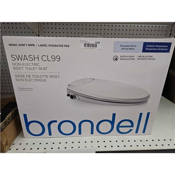 Brondell Swash CL99 Non-Electric Bidet Seat