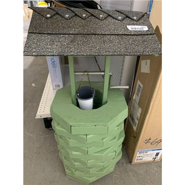 Locally Handmade Wooden Garden Wishing Well with Shingled Roof