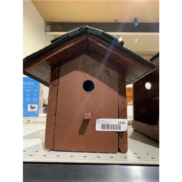 Locally Handmade Wooden Bird House with Shingled Roof