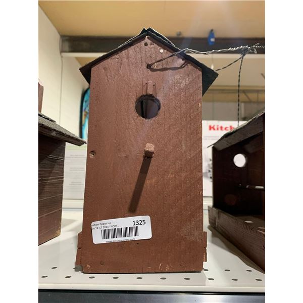 Locally Handmade Wooden Bird House with Shingled Roof