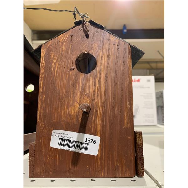 Locally Handmade Wooden Bird House with Shingled Roof