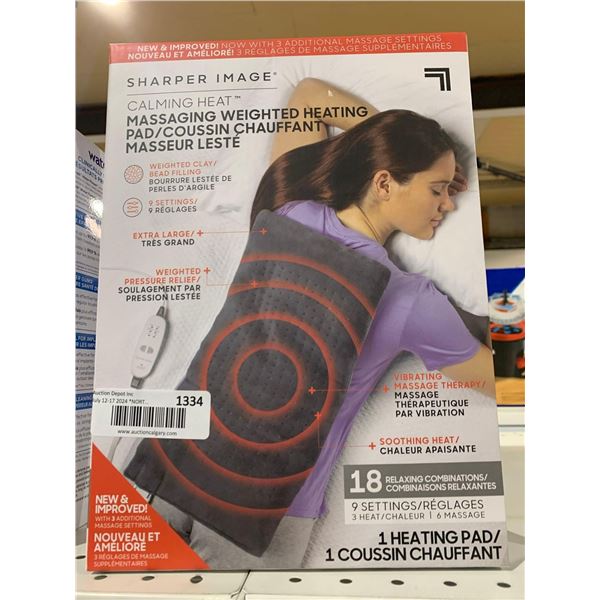 Sharper Image Calming Heat Massaging Weighted Heating Pad