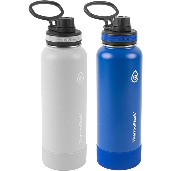 ThermoFlask Double Wall Vacuum Insulated Stainless Steel 2-Pack of Water Bottles, 1.2 Liter / 40 Oun