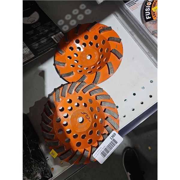 Rigid 7" Diamond Cup Wheel for Concrete Grinding Coating Removal Leveling - Lot of 2 Out of Box