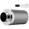 Image 1 : 4 Inch Air Carbon Filter Smellines Control with Australia Virgin Charcoal for Inline Duct Fan, Grow 