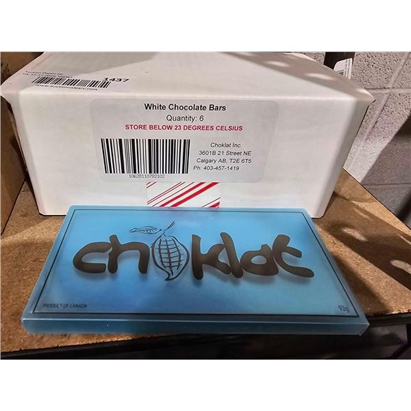 Choklat Locally Made in Calgary White Chocolate Bars - 6x92g