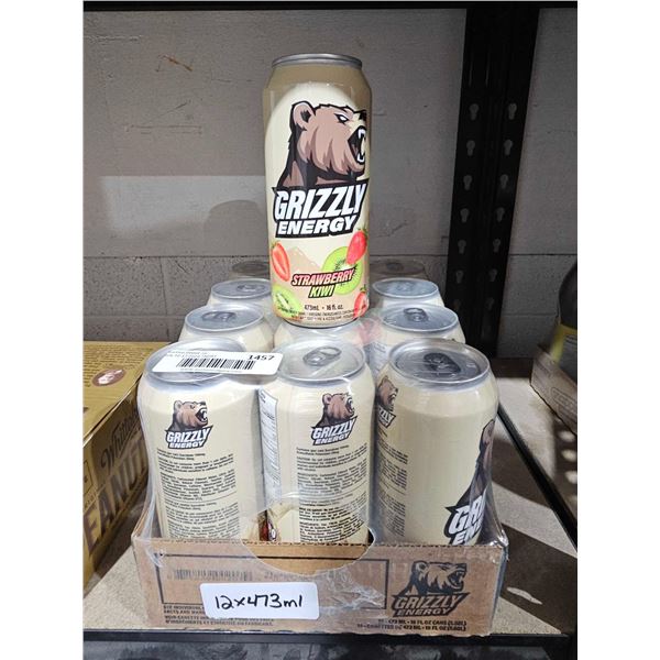 Grizzly Energy Strawberry Kiwi Energy Drink 12x473ml