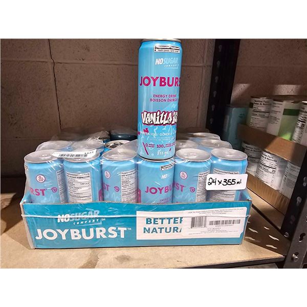 Joyburst No Sugar Energy Drink Vanilla Ice Energy Drink 24x355ml