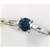 Image 1 : 14K White Gold Blue Diamond Treated(0.42ct) Ring (~Size 6)(Ring is resizable for $40) (~weight 2.04g