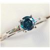 Image 2 : 14K White Gold Blue Diamond Treated(0.42ct) Ring (~Size 6)(Ring is resizable for $40) (~weight 2.04g