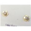 Image 1 : 14K Yellow Gold Diamond And Mother Of Pearl 2In1(0.1ct) Earrings (~weight 0.44g), Made in Canada, Ap
