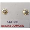 Image 3 : 14K Yellow Gold Diamond And Mother Of Pearl 2In1(0.1ct) Earrings (~weight 0.44g), Made in Canada, Ap
