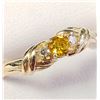 Image 1 : 10K Yellow Gold Lab Grown Yellow Diamond(0.1ct) Diamond 0.05 Ring (~Size 6)(Ring is resizable for $4