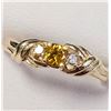 Image 2 : 10K Yellow Gold Lab Grown Yellow Diamond(0.1ct) Diamond 0.05 Ring (~Size 6)(Ring is resizable for $4