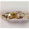 Image 4 : 10K Yellow Gold Lab Grown Yellow Diamond(0.1ct) Diamond 0.05 Ring (~Size 6)(Ring is resizable for $4