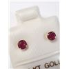 Image 2 : 14K Yellow Gold Ruby Earrings, Made in Canada, Suggested Retail Value $100