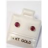 Image 3 : 14K Yellow Gold Ruby Earrings, Made in Canada, Suggested Retail Value $100