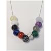 Image 1 : Silver Genuine Multi Genuine Gemstone 16" Necklace, Suggested Retail Value $300