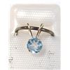 Image 1 : Silver Blue Topaz Pendant, Made in Canada, Suggested Retail Value $120