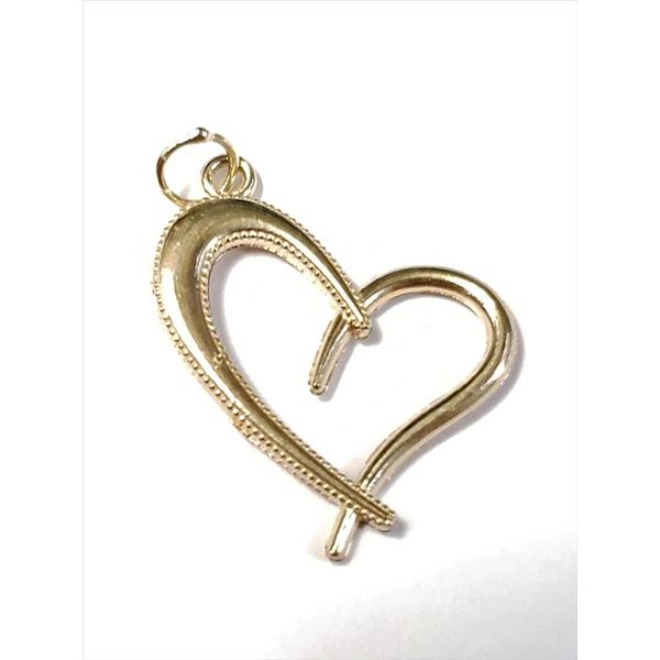 14K Yellow Gold Heart 0.72G Pendant, Suggested Retail Value $300
