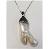 Image 1 : Silver Free Form Pearl 16" Necklace, Suggested Retail Value $200