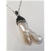 Image 2 : Silver Free Form Pearl 16" Necklace, Suggested Retail Value $200