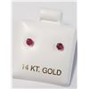 Image 3 : 14K Yellow Gold Ruby(0.22ct) Earrings, Made in Canada