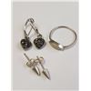 Image 1 : Silver Ring And 2 Earring Set, Suggested Retail Value $200