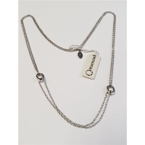 Silver 18" Persona Label Necklace, Suggested Retail Value $95