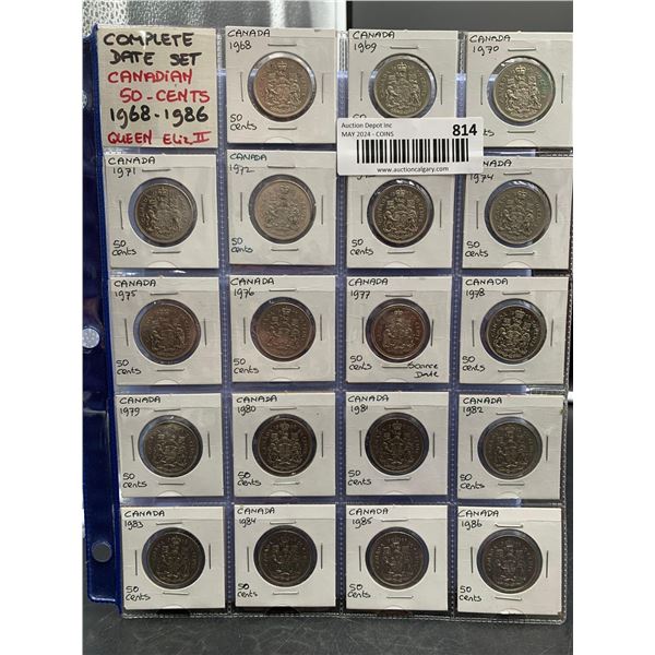 ESTATE ITEM - Complete Date Set 1968-1986 Half Dollars Cataloged LOT of 19