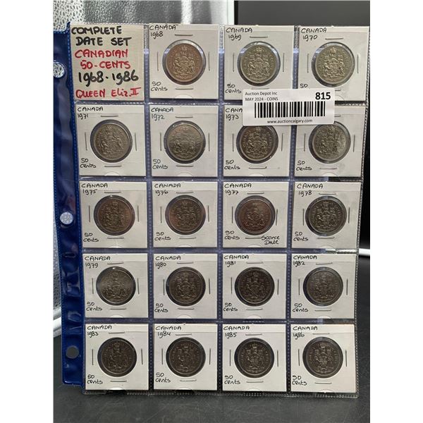 ESTATE ITEM - Complete Date Set 1968-1986 Half Dollars Cataloged LOT of 19